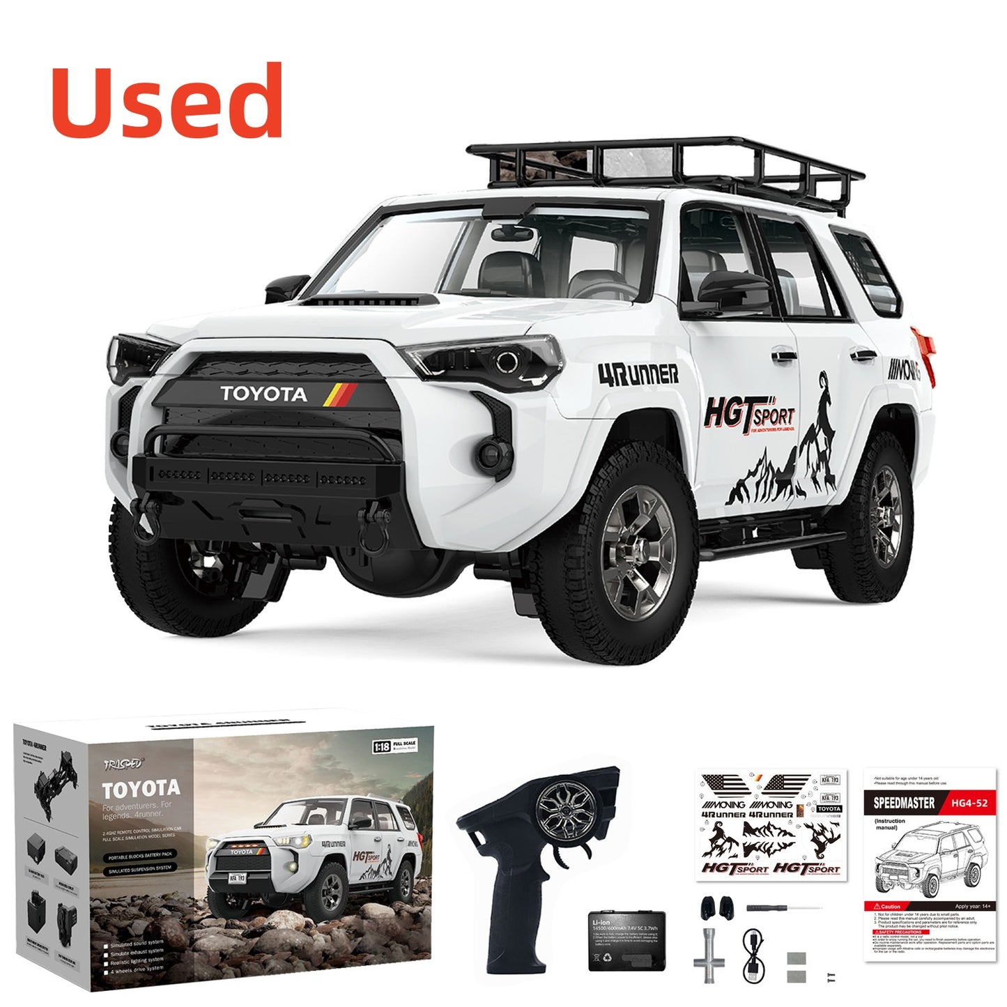 US Stock 1/18 HG 4x4 RC Off-road Vehicles 4Runner Remote Controlled Crawler Climbing Cars Simulation DIY Model