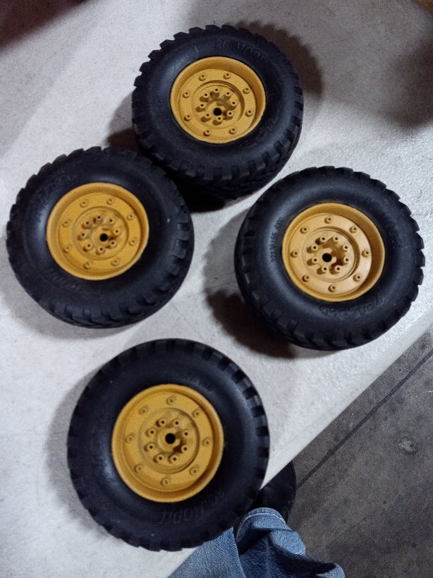 US Stock HG 1/10 Scale Second Hand Plastic Wheels for RC P408 US Military Vehicle Racing Car Model Crawler Accessories