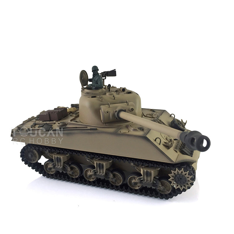 CN Stock Second-hand 85%New Henglong 1/16 Customized 7.0 M4A3 Sherman RC Tank 3898 Barrel Recoil 360 Metal