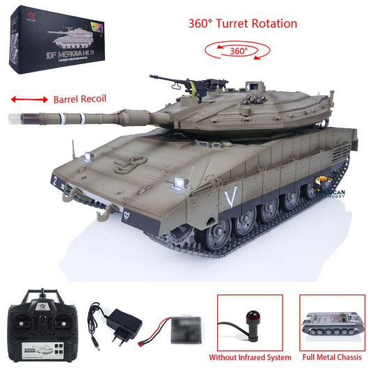 CN Stock 1/16 Heng Long RC Battle Tank IDF Merkava MK IV 3958 Full Metal Chassis With TK16 Main Board SWB System I6S Controller RTR